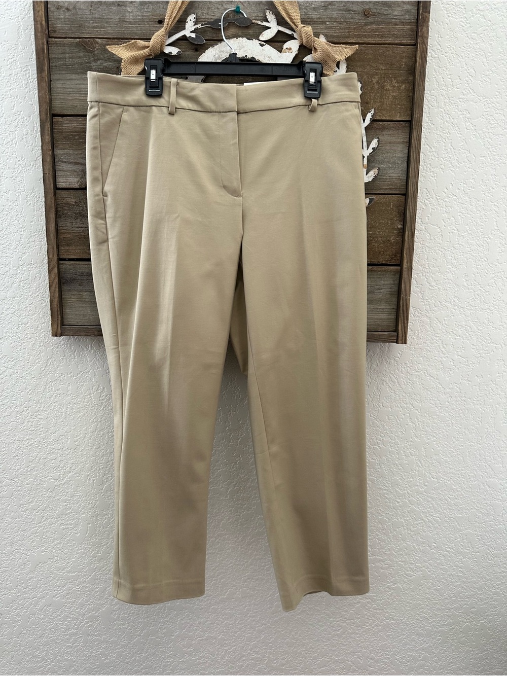 The LOFT The Riviera Slim Women's Cropped Dress Pants - Khaki size 12 Curvy NWT